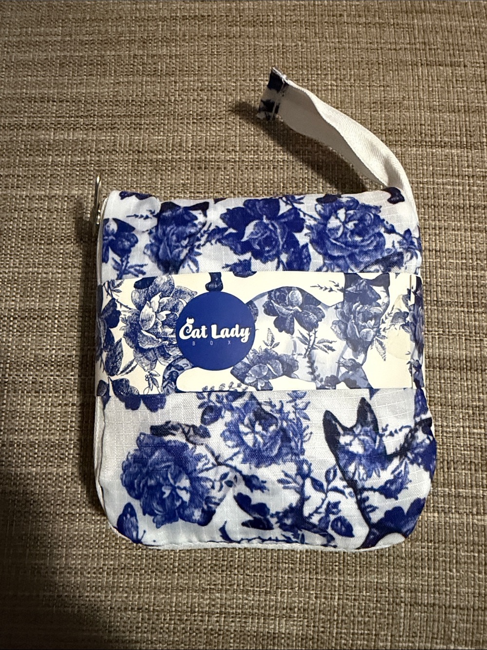 Blue Floral foldable backpack, NWT